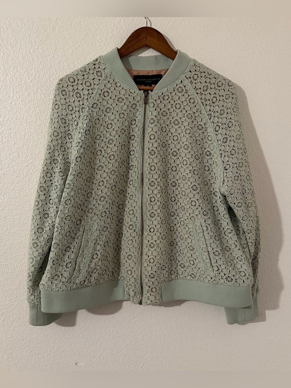 Victoria Beckham for Target Mint Lace Bomber Jacket Size XL